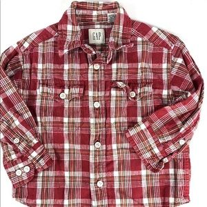Boys Gap Size XXS Red Button Down Shirt